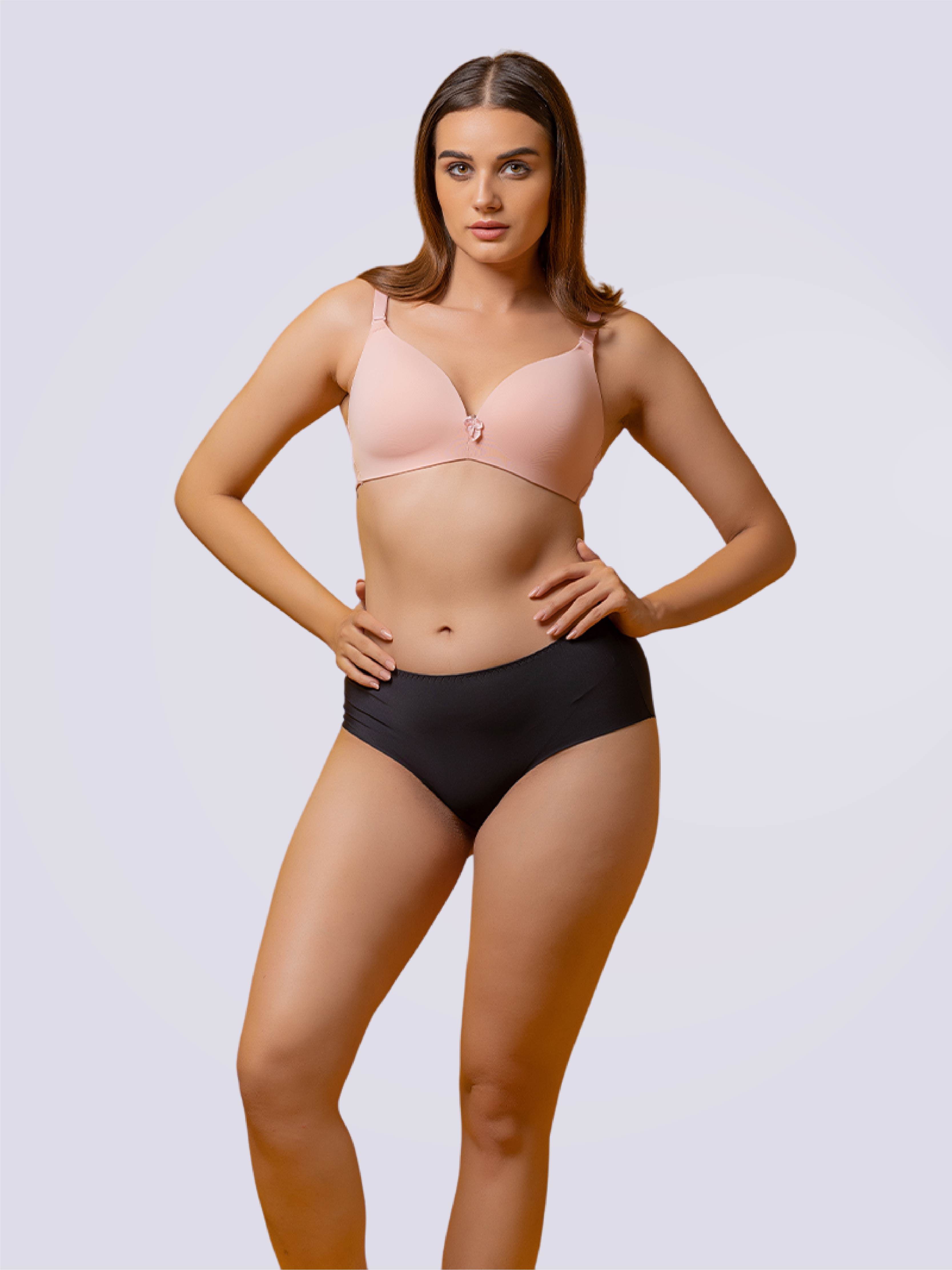 Drop-Dead Soft Lycra Deep Neck Lightly Padded 3/4 Coverage Non- Wire Bra - Bold And Bae Fashion